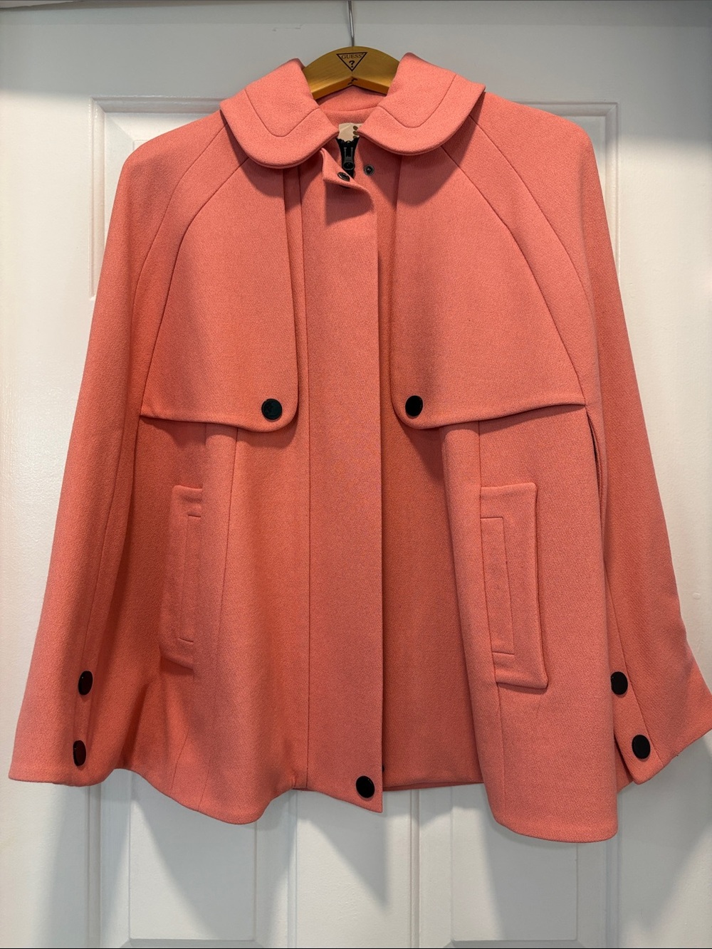 Orla Kiely Pink Wool-Blend Cape Small